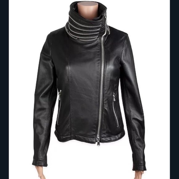 Barone Firenze Genuine Leather Jacket - The Sally Zippy Italian Style (US 4) - Picture 4 of 7